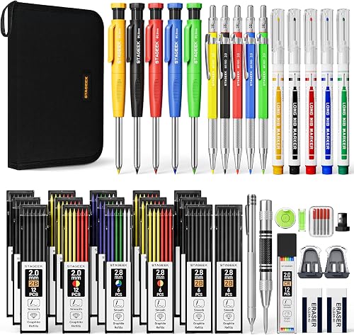STAGEEK 49 Pack Carpenter Pencils with Sharpener