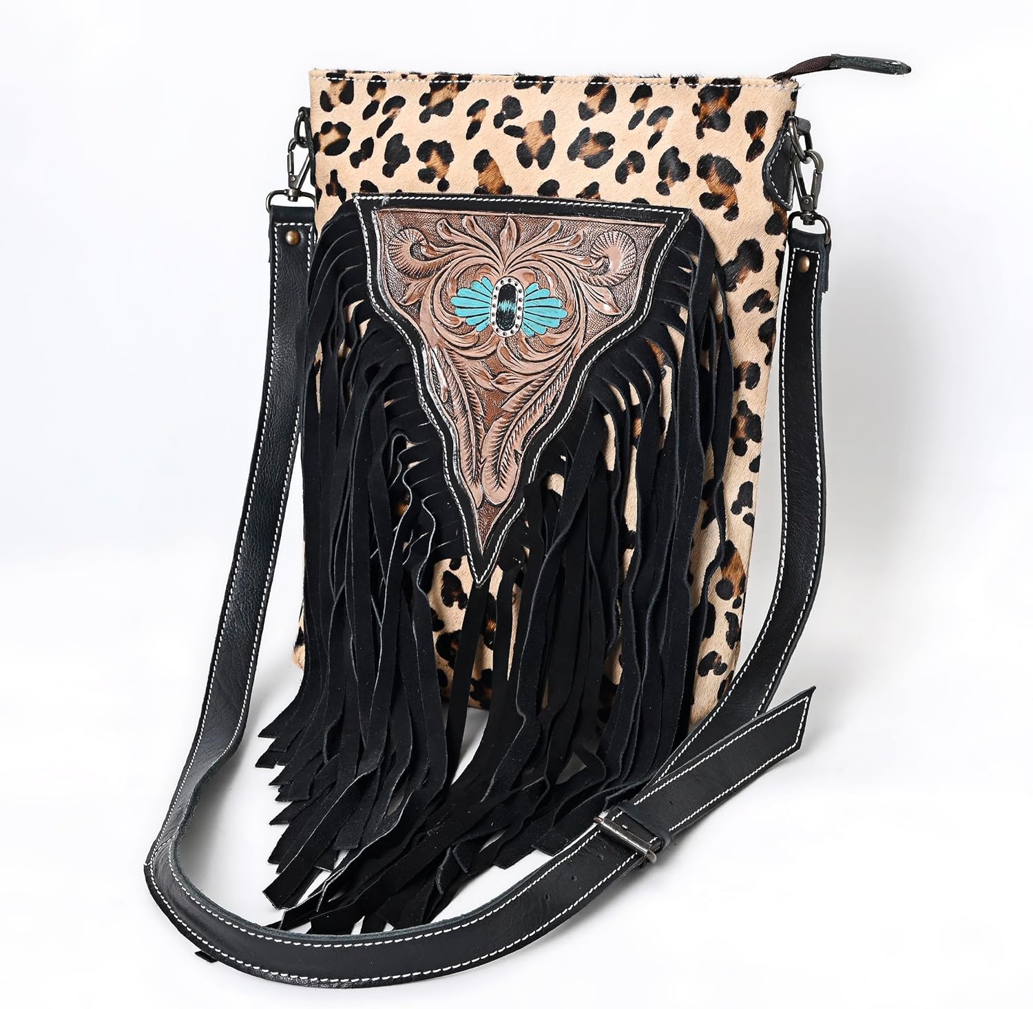 Merbaa Women Natural Cowhide Leather Hand Bag With Adjustable Detachable Strap Leather Massenger Handbag - Image 6