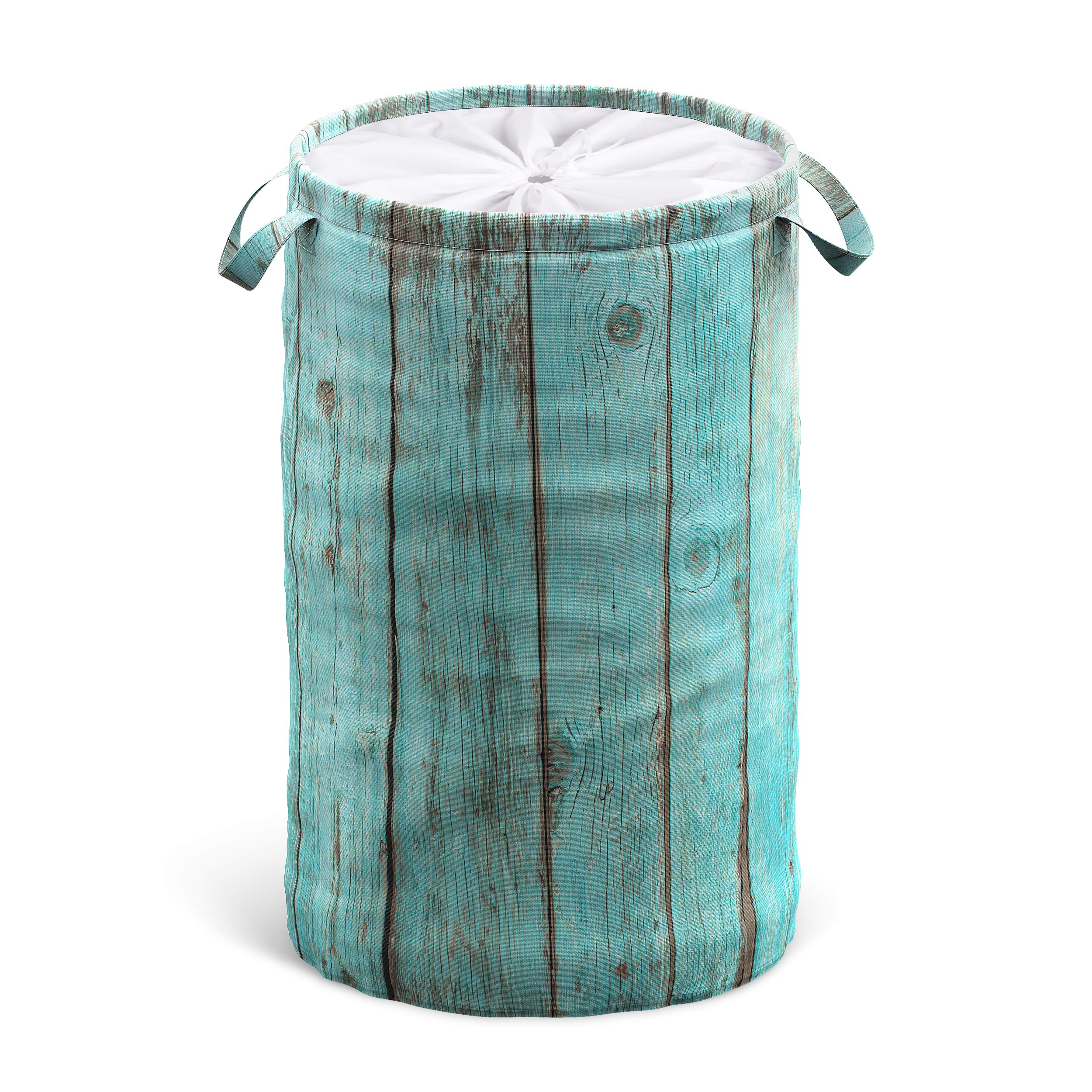 Sanilo Lumber Laundry Basket With Lid, Round Storage Container 60 Litres, Foldable Laundry Bin With Handles (Lumber)