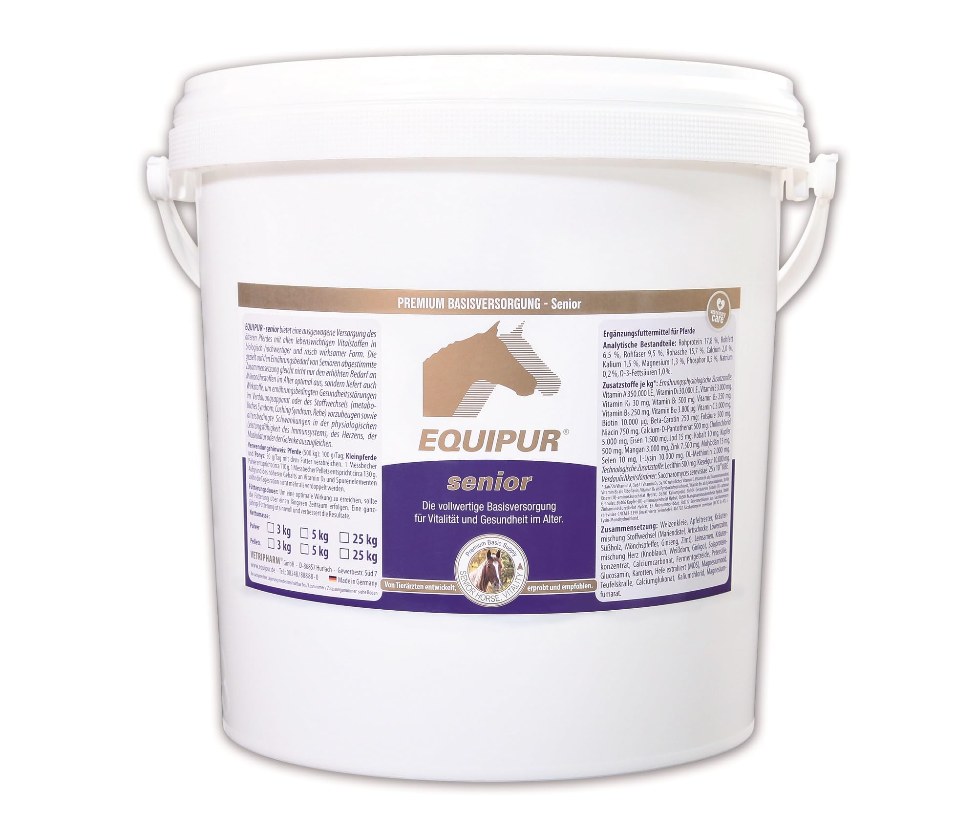 Vetripharm EQUIPUR - senior, 5 kg Eimer, Pulver
