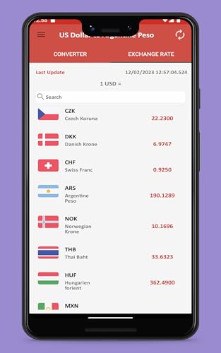 US Dollar to Argentine Peso To see the Exchange rate on your Phone and Tablet