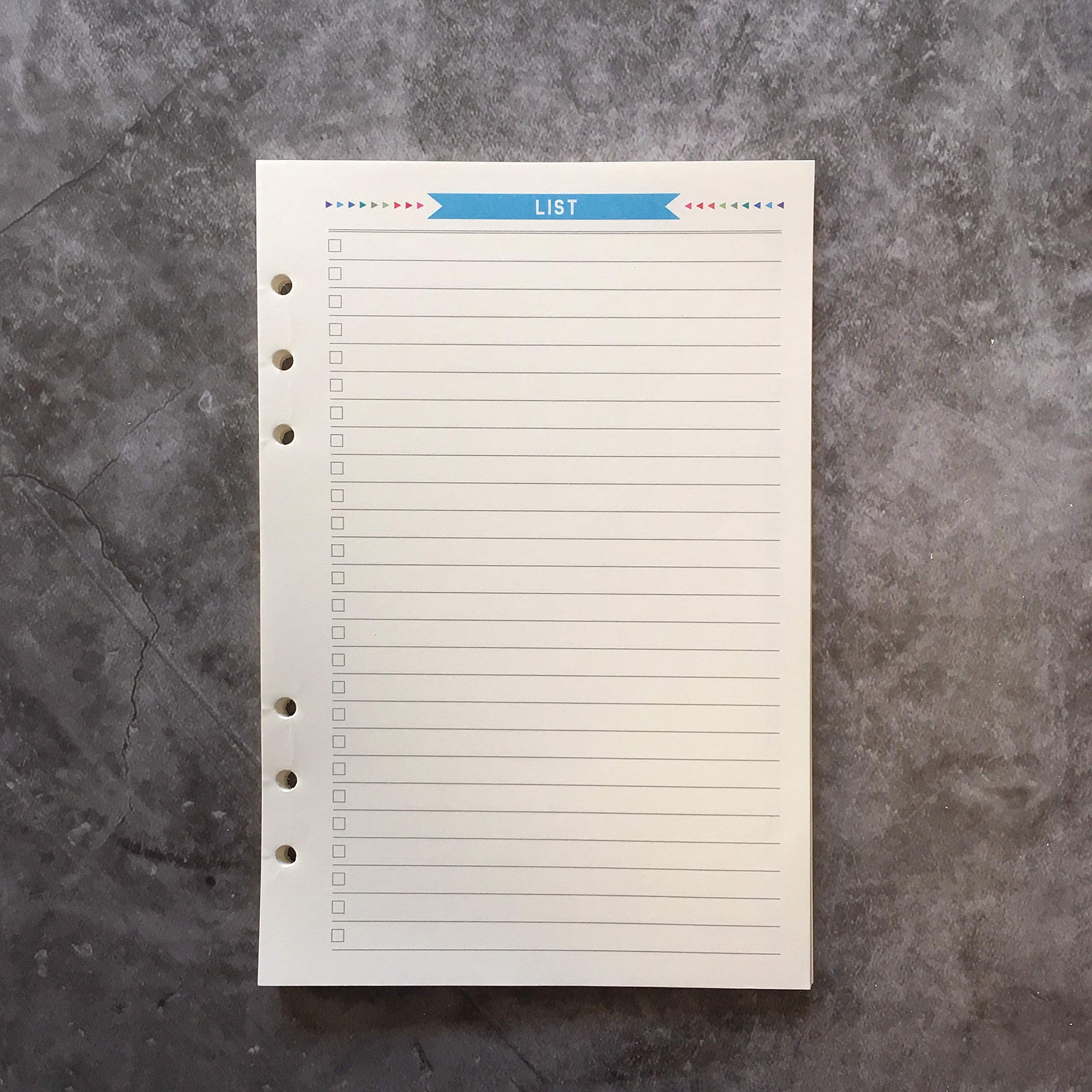 Zelten A5 To-Do List Refill Paper 40 Sheets for 6-Hole Ring Binder Cover Personal Organizer Planner Checklist Notebook Inserts — image 1