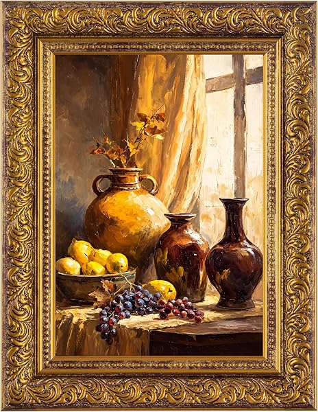 Fixwal Gold Ornate Vintage 5x7 Picture Frame with Real Glass, 1 Pack