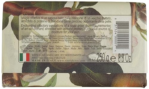 Miniatura 2 de Saponeria Nesti Firenze "Jabón calmante Fico e Latte di Mandorla con ingrediente activo, línea Il Frutteto * Paquetes de 8.8 onzas (8.82 oz)