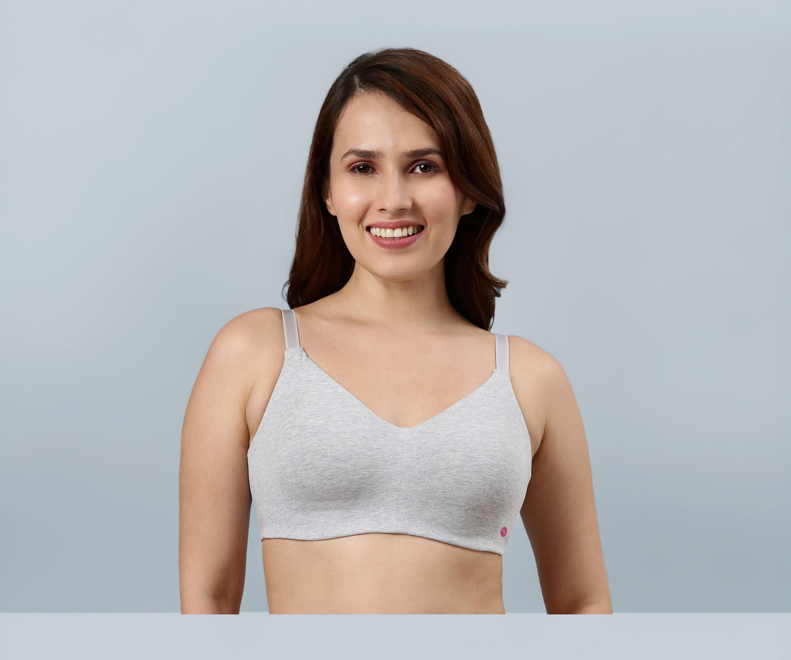 Enamor Women's Everyday Cotton T-Shirt Bra - Non-Padded, Non-Wired, Full-Coverage, Pinch-Free, Ultra-Smoothing Design
