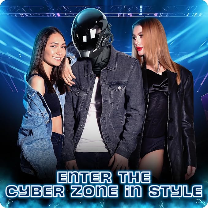 Máscara Punk Cyber para Halloween, Casco Ajustable Cosplay miniatura 5