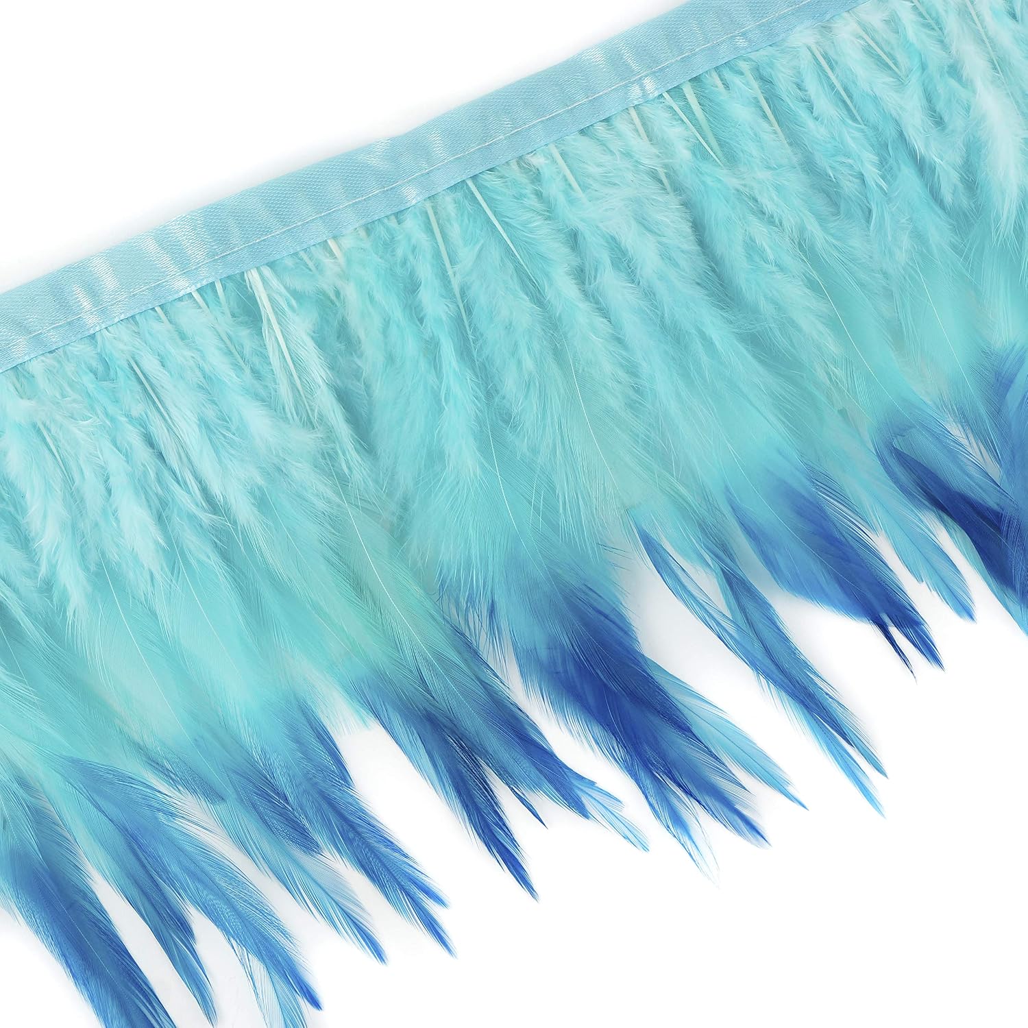 ZUCKER 1 yd 6-8" Feather Fringe - Blue Rooster Trim Sewing Craft Supplies