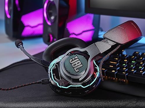 Miniatura 9 de JBL Quantum One - Auriculares RGB con cancelación de ruido sobre la oreja para juegos, color negro (renovado)