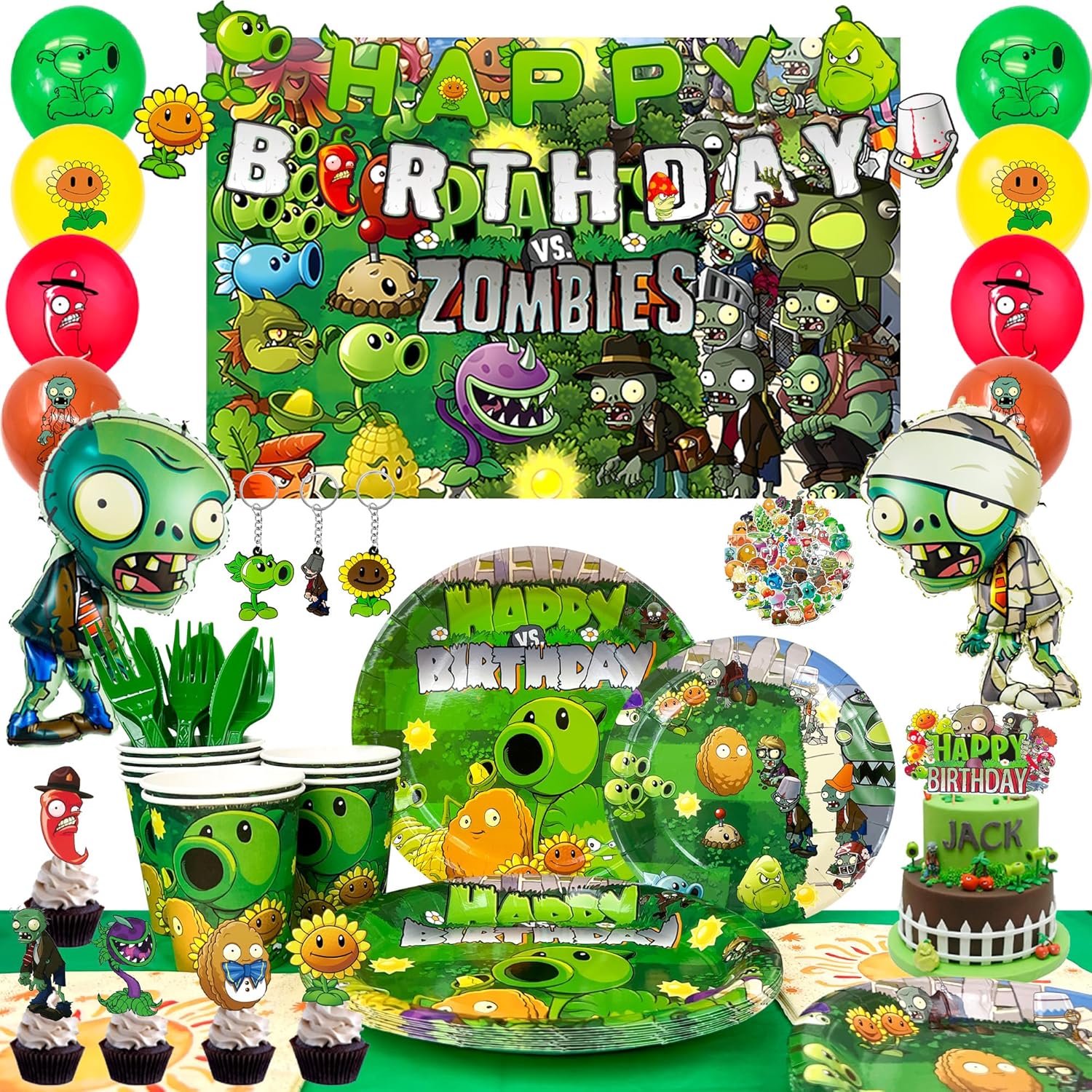 Plants vs Zombies Party Supplies,169pcs Plants vs Play Game