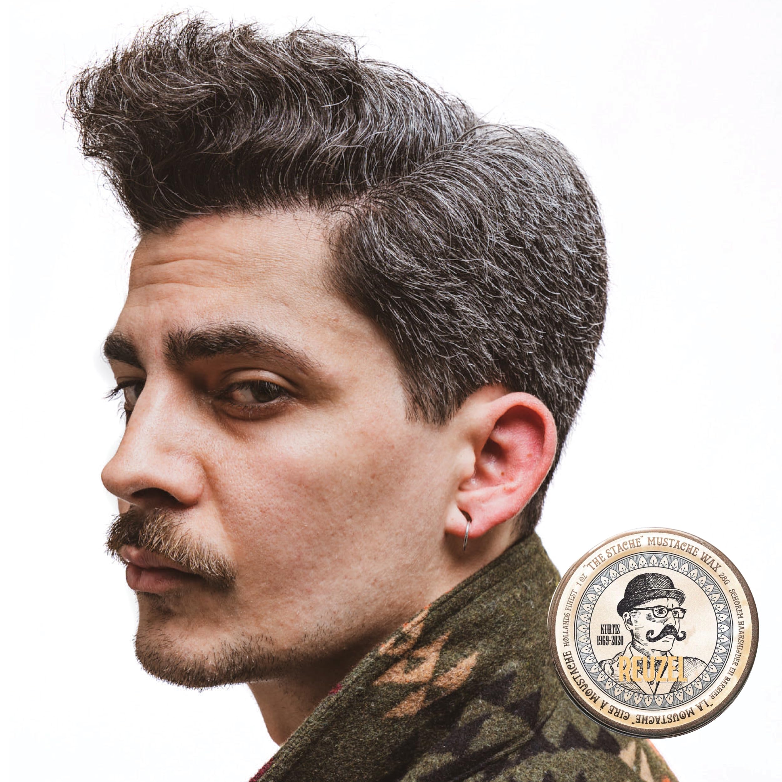Reuzel The Stache Mustache Wax, Low Shine Beeswax, 28 g
