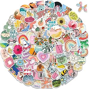 300 Pcs Aesthetic VSCO Stickers Pack - Waterproof Vinyl for Water Bottle, Laptop, Phone, Skateboard - For Adults, Girls and Kids