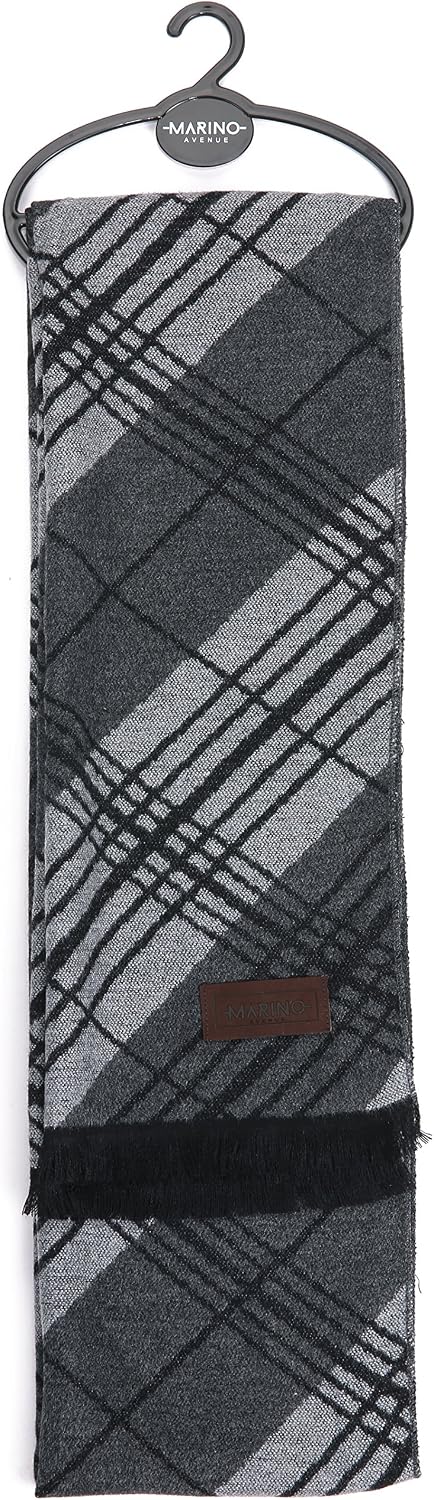 Marino’s Winter Cashmere Feel Men Scarf,100% Cotton Fashion Scarves, In Elegant Gift Box