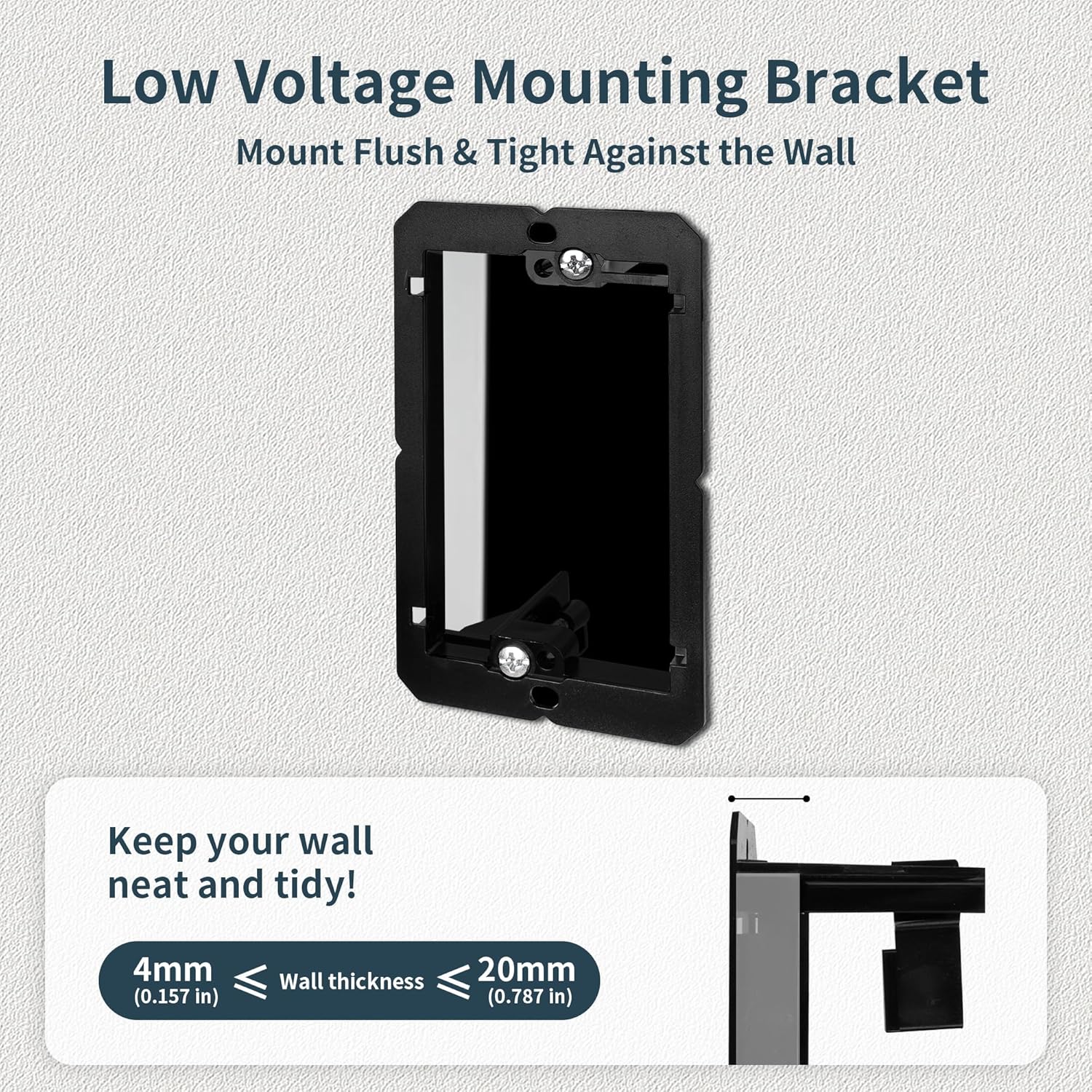 25 Pcs Low Voltage Mounting Bracket, Single Gang Wall Plate, 1 Gang Low Voltage Wall Plate for Telephone Wires, Network Cables ( Black )