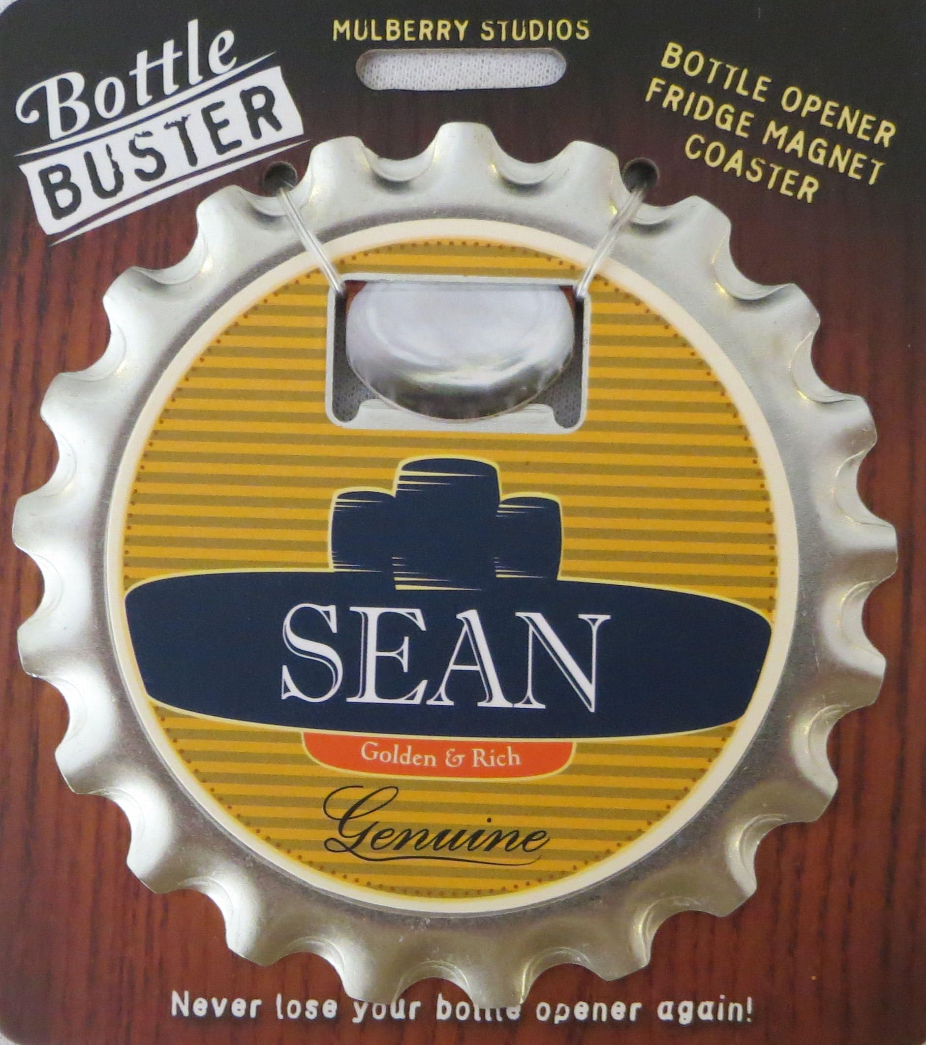 Mulberry Studio Bottle Opener Fridge Magnet Coaster All in One - Sean