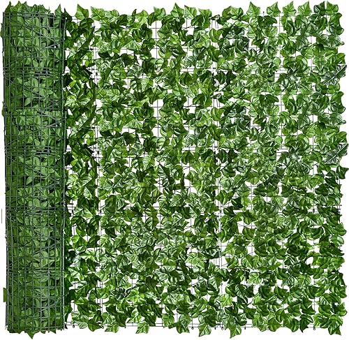 DearHouse Valla de privacidad de hiedra artificial, 216.5 x 39.4 pulgadas, valla de setos artificiales y decoración de hojas de hiedra sintética