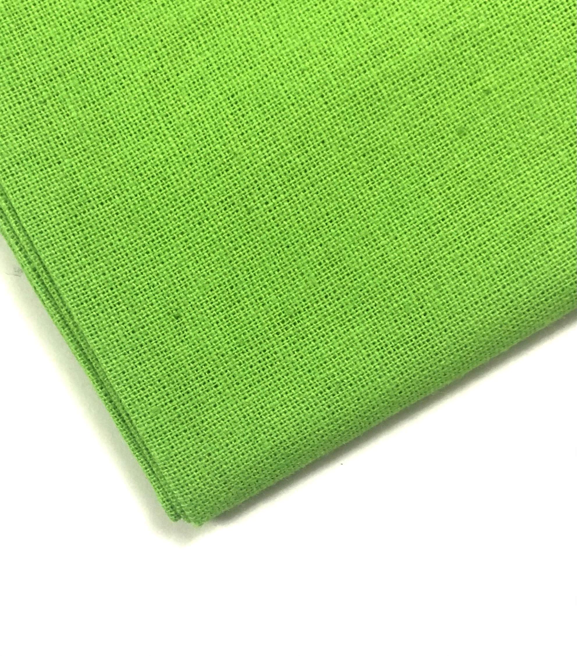 Plain 100% Cotton Fabric - 60 INCH Wide - 10 Colors by M&J® (Lime Green, 4 METRE)