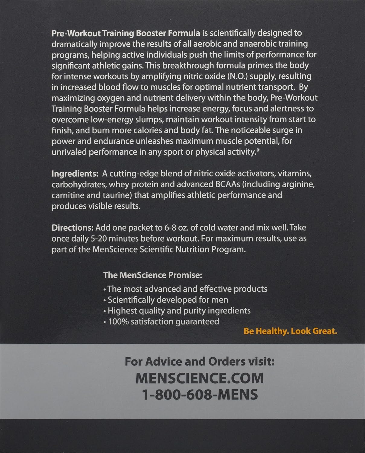 MenScience Androceuticals Pre-Workout Training Booster Formula
