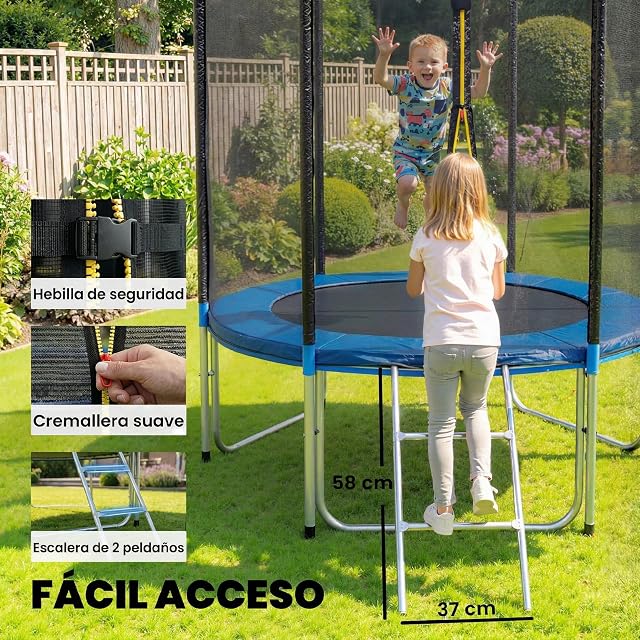 Foto 6 de 8 de SPORTNOW Cama Elástica para Exterior Ø183 cm con Red de Seguridad