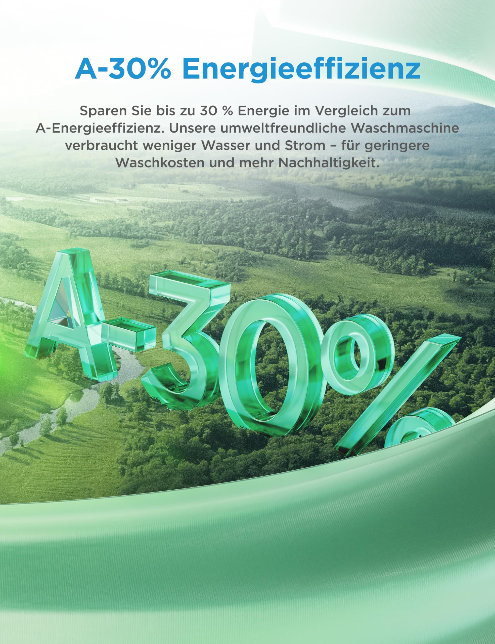 Midea Waschmaschine V5 Series, 8 kg | EEK A-30% | 1400 U/min | Steam Wash | 15/45 Min Schnellwäsche | Turbo Wash | Woolmark & Outdoor | BLDC Inverter Motor | APP-Steuerung | MFV5EW80WBA30 | Weiß - 2
