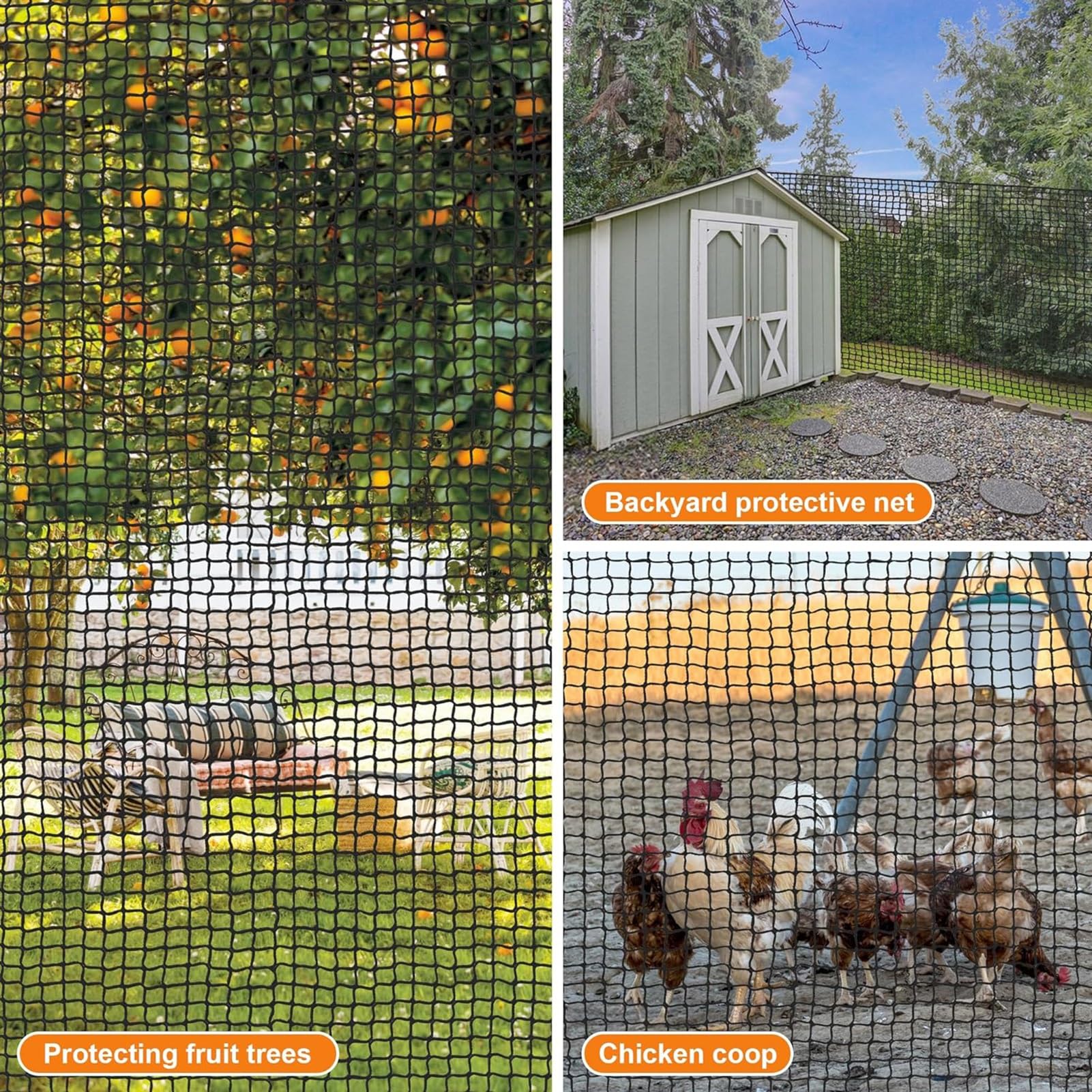 Sicherheitsnetz für Haustiere & Kinder - Knotenloses Polyester Outdoor Schutz für Treppen Balkone Terrassen - Kinder- & Haustiersicherheitsbarriere witterungsbeständig Einfache Installation