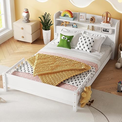 Miniatura 10 de JIVOIT Cama de almacenamiento de plataforma de tamaño individual con 3 cajones de almacenamiento marco de madera con soporte de listones de madera