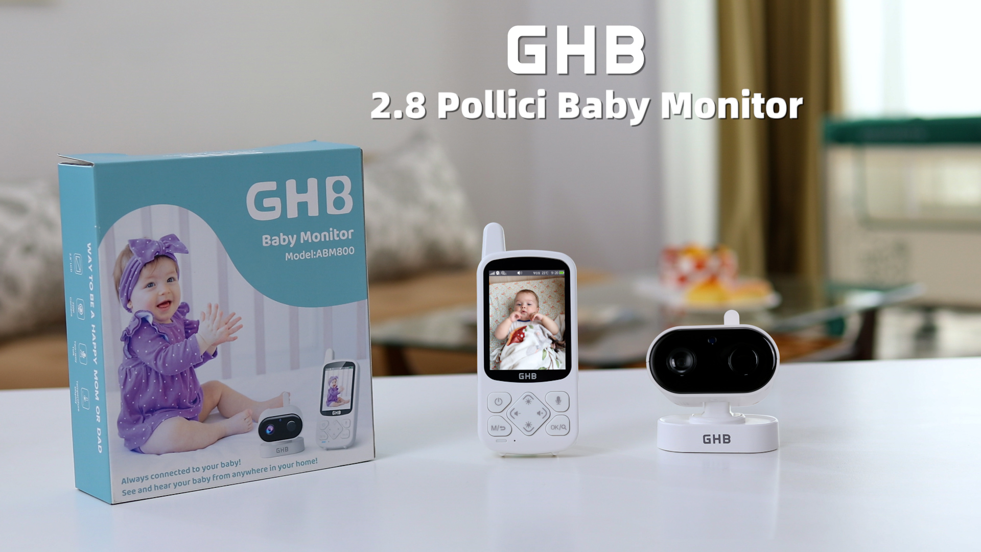 Baby Monitor VSIFEHSO - 2.8'' 720p HD, Visione Notturna, Comunicazione Bidirezionale