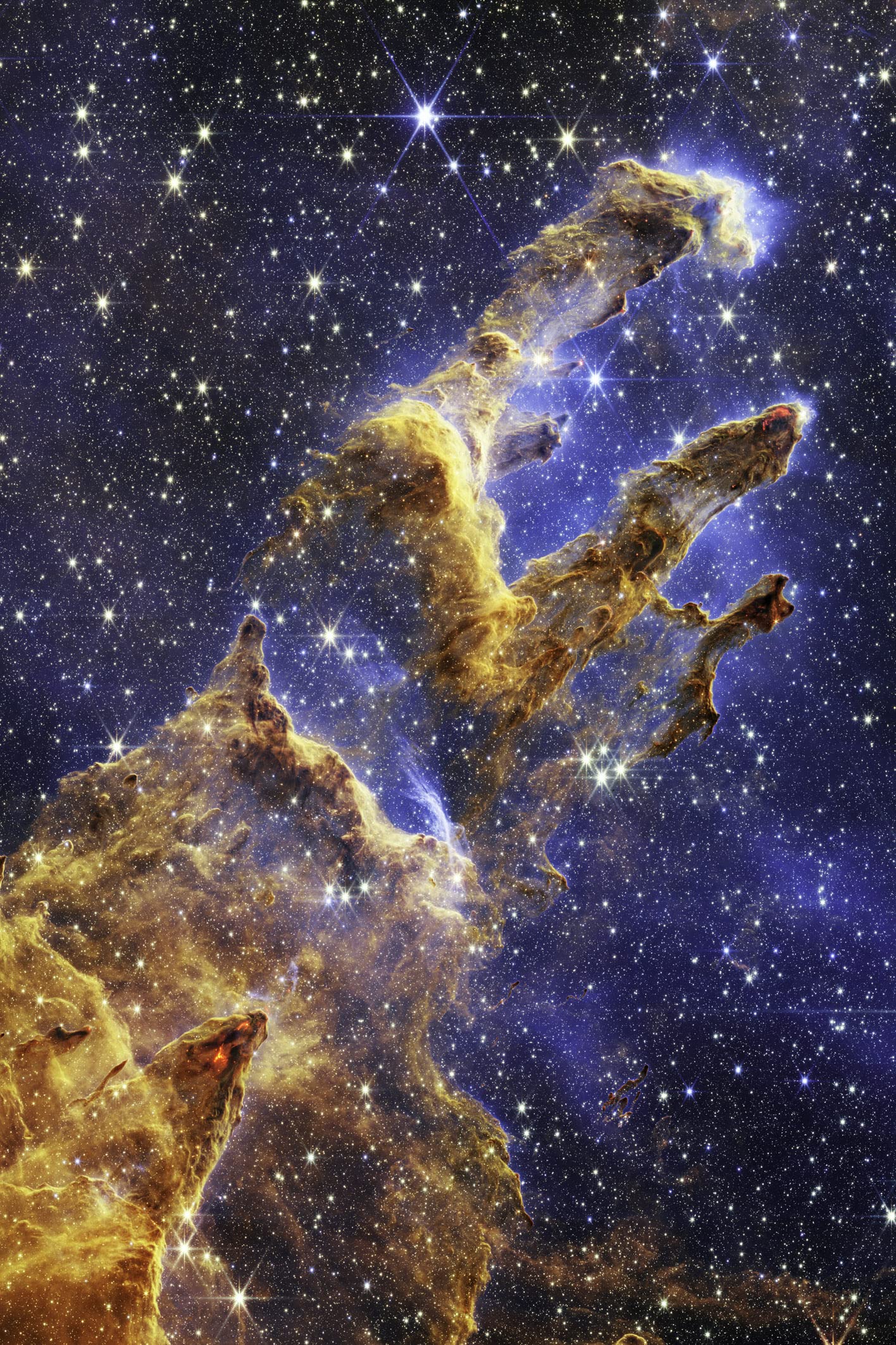24x36 gallery poster, Pillars of Creation, James Webb Space Telescope, 2022, near infra-red