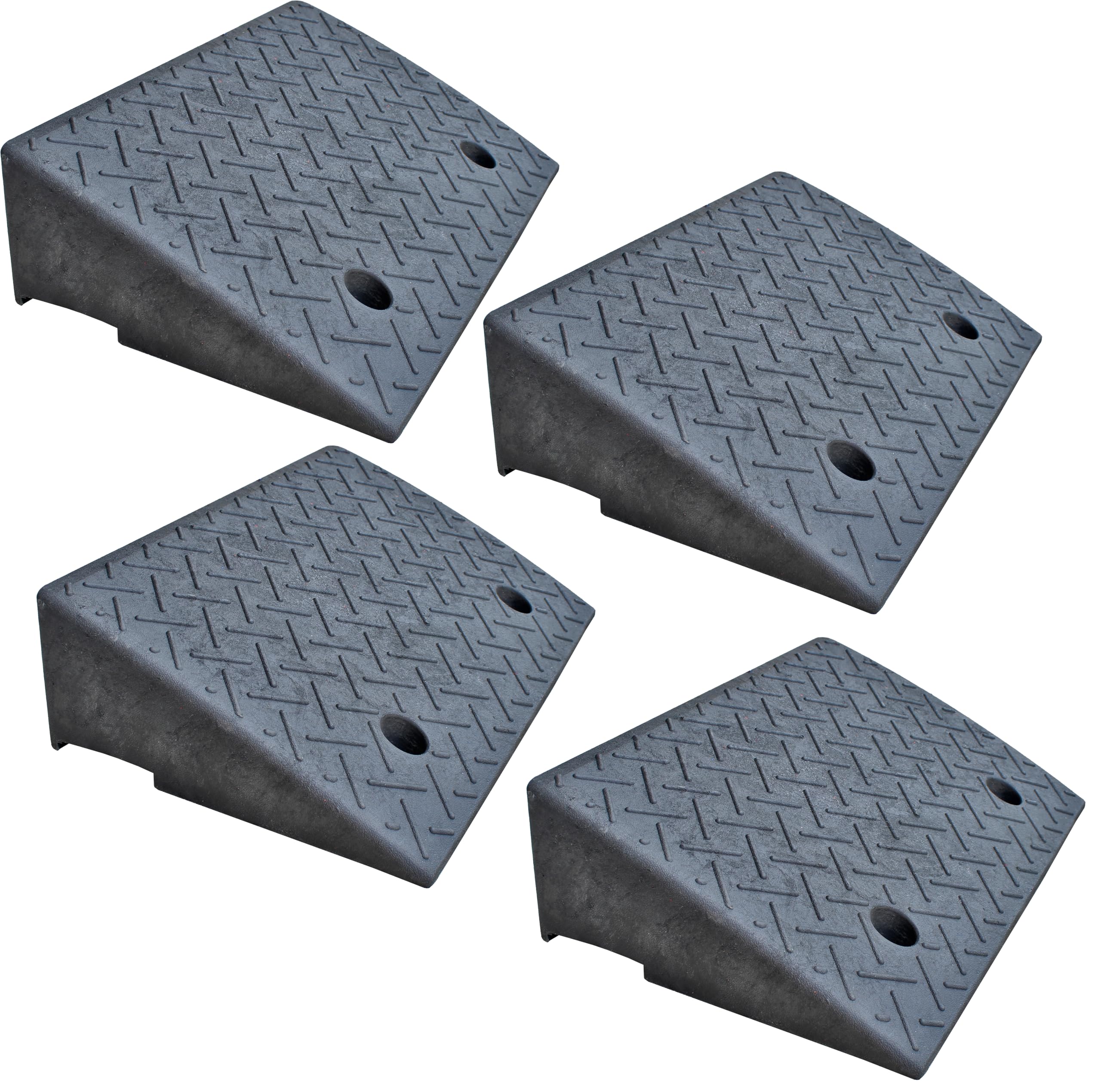 Electriduct 5.2" Lite Duty Rubber Curb Ramp 10,000 lbs Weight Capacity (5 Tons) (4-Pack)