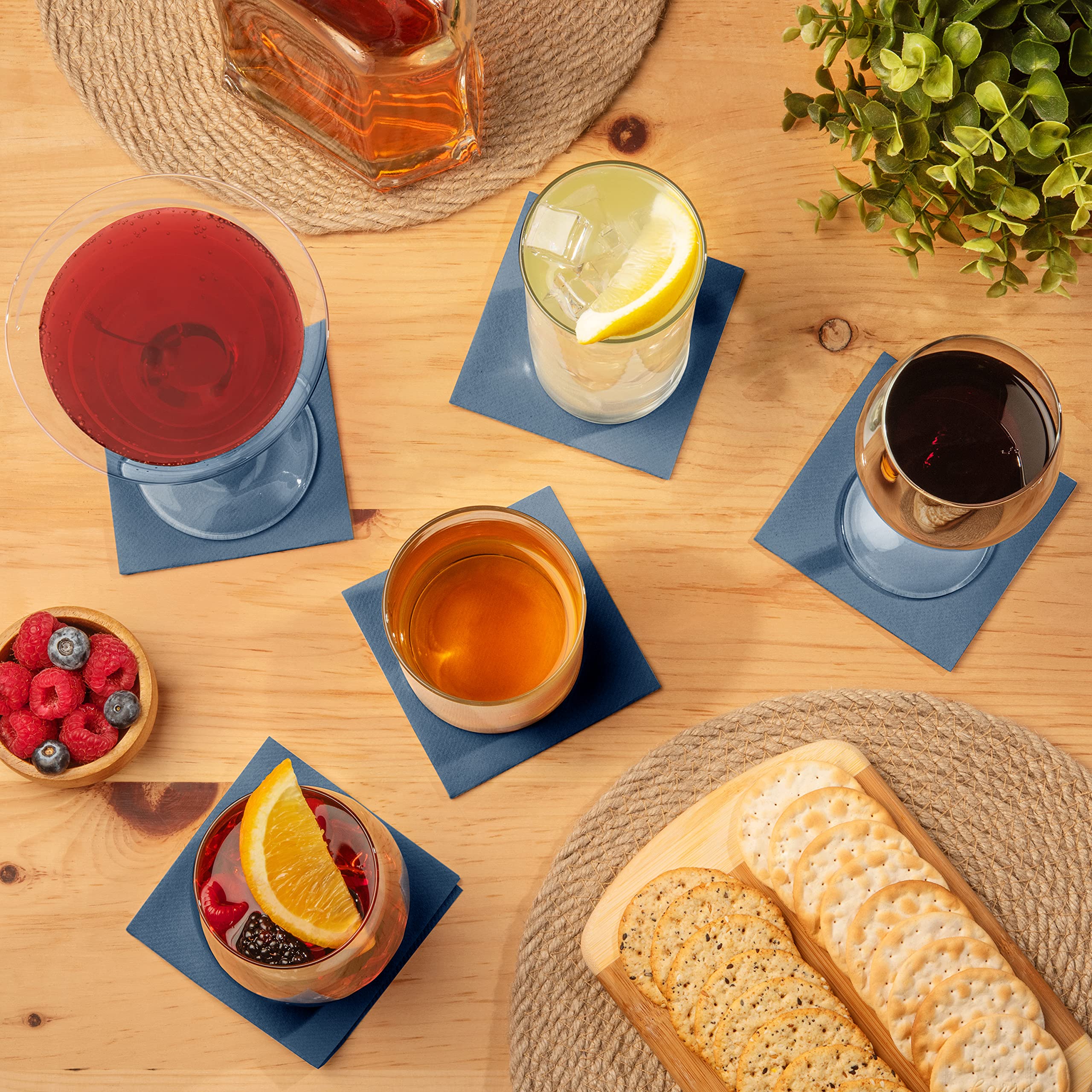 AH AMERICAN HOMESTEAD Cocktail Napkins, Linen-Like Disposable Beverage Bar Napkins, Bulk Square Napkins, Everyday Napkins - Image 3