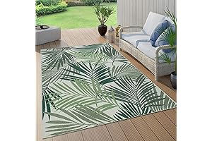 Indoor & Outdoor Palm Tree Rug - Jungle Floral Design