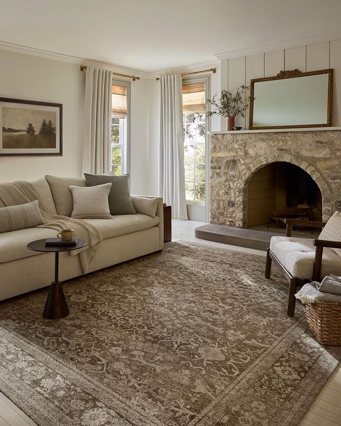 Loloi Magnolia Home by Joanna Gaines Wimberly Collection WYM-06 Bark/Ivory 5'-0" x 7'-6" Area Rug