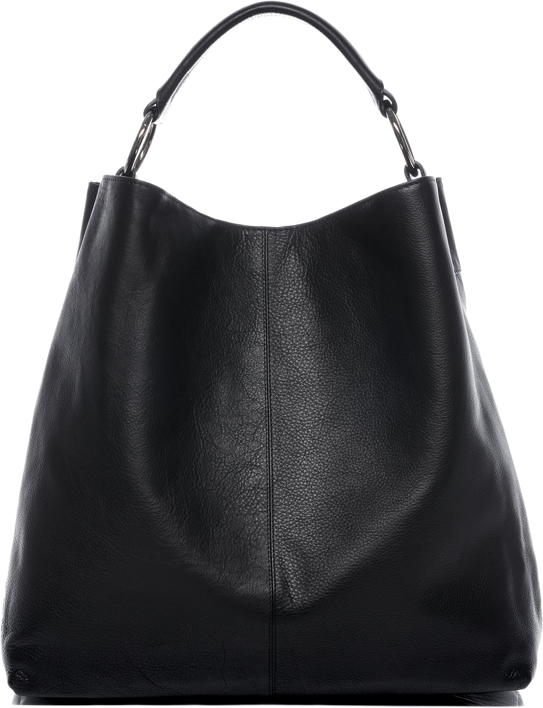 BACCINI hobo bag ELISA Large shoulder bag real leather cross-body leather bag women´s bag black