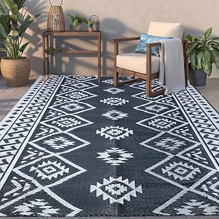 LILIOFFIC Outdoor Rug Waterproof 6x9 ft Outdoor Carpet Patio Rug Mat Reversible RV Camping Rug Plastic Straw Rug Outside Outdoor Area Rug for Patio Deck Balcony Backyard Picnic Beach