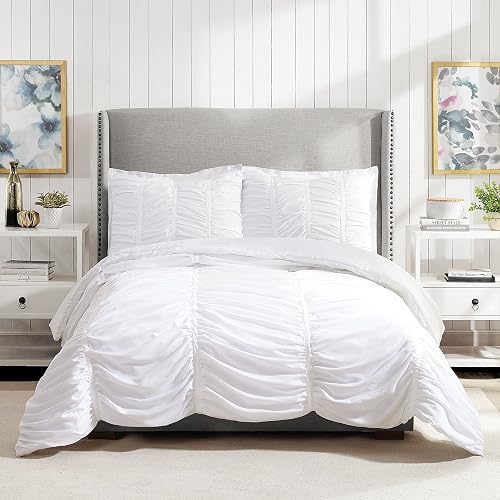 Modern Heirloom Collection Parure de lit, Polyester, Blanc, Grand lit Double