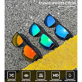 KALIYADI Polarized Sunglasses Men, Lightweight Mens Sunglasses Polarized UV Protection Driving Fishing Golf (Dark Blue/Green/Red)