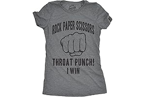 Womens Rock Paper Scissors Throat Punch T Shirt | Funny Sarcastic Humor Tee Girls