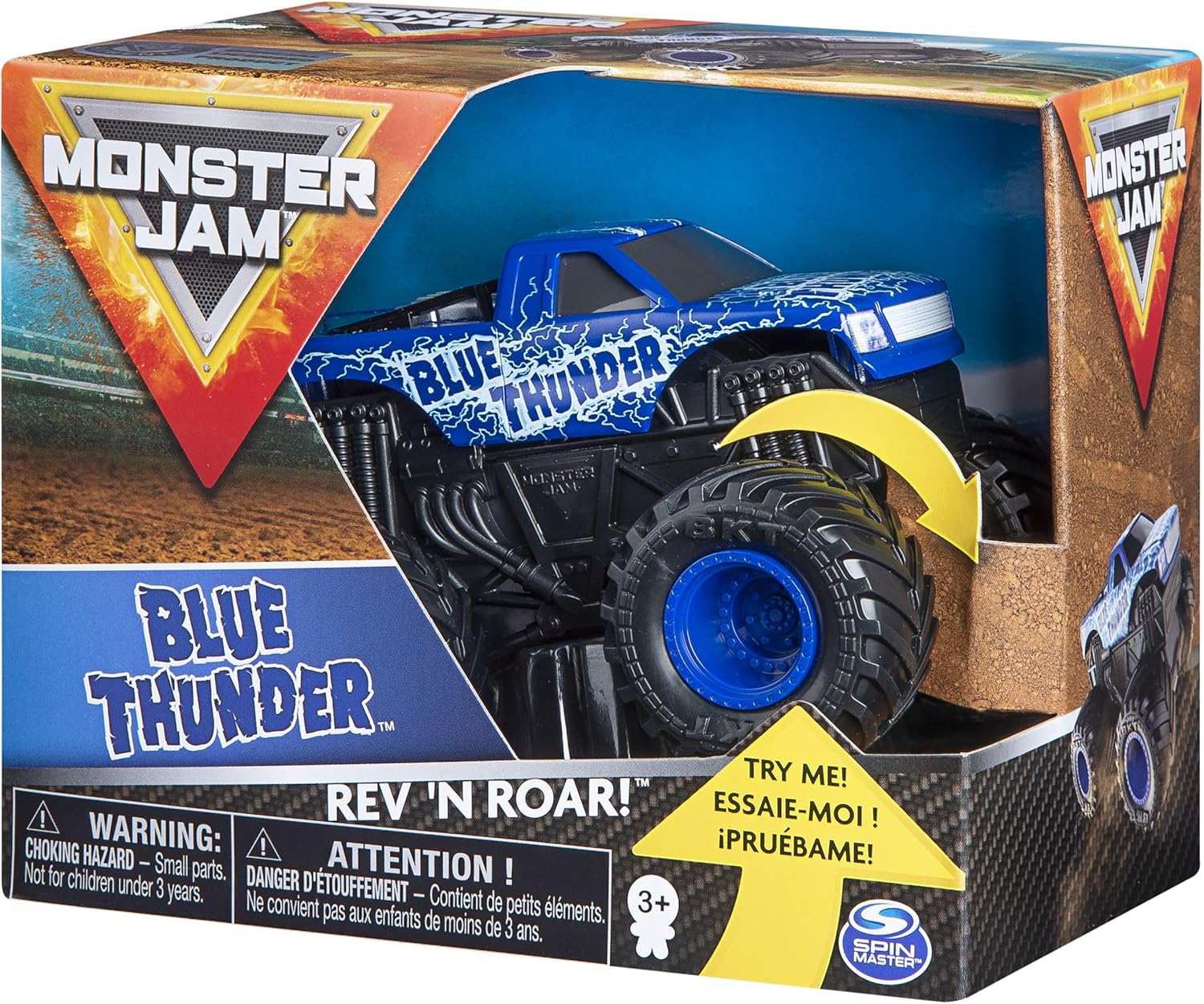 Monster Jam, Official Blue Thunder Rev ‘N Roar Monster Truck, 1: 43 Scale