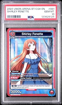 Union Arena TCG, PSA Graded 10 GEM Mint, Shirley Fenette #081, Union Arena Ue04Bt/Cgh Code Geass, Fully Encapsulated Bundle with Compatible Code Geass Hard Sealed Case