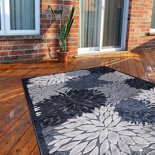Miniatura 68 de CAMILSON Indoor Outdoor Rug 5x7 Bohemian Medallion Floral Area Rugs for Indoor and Outdoor Patios Easy-Cleaning Non-Shedding Living Room Garden and