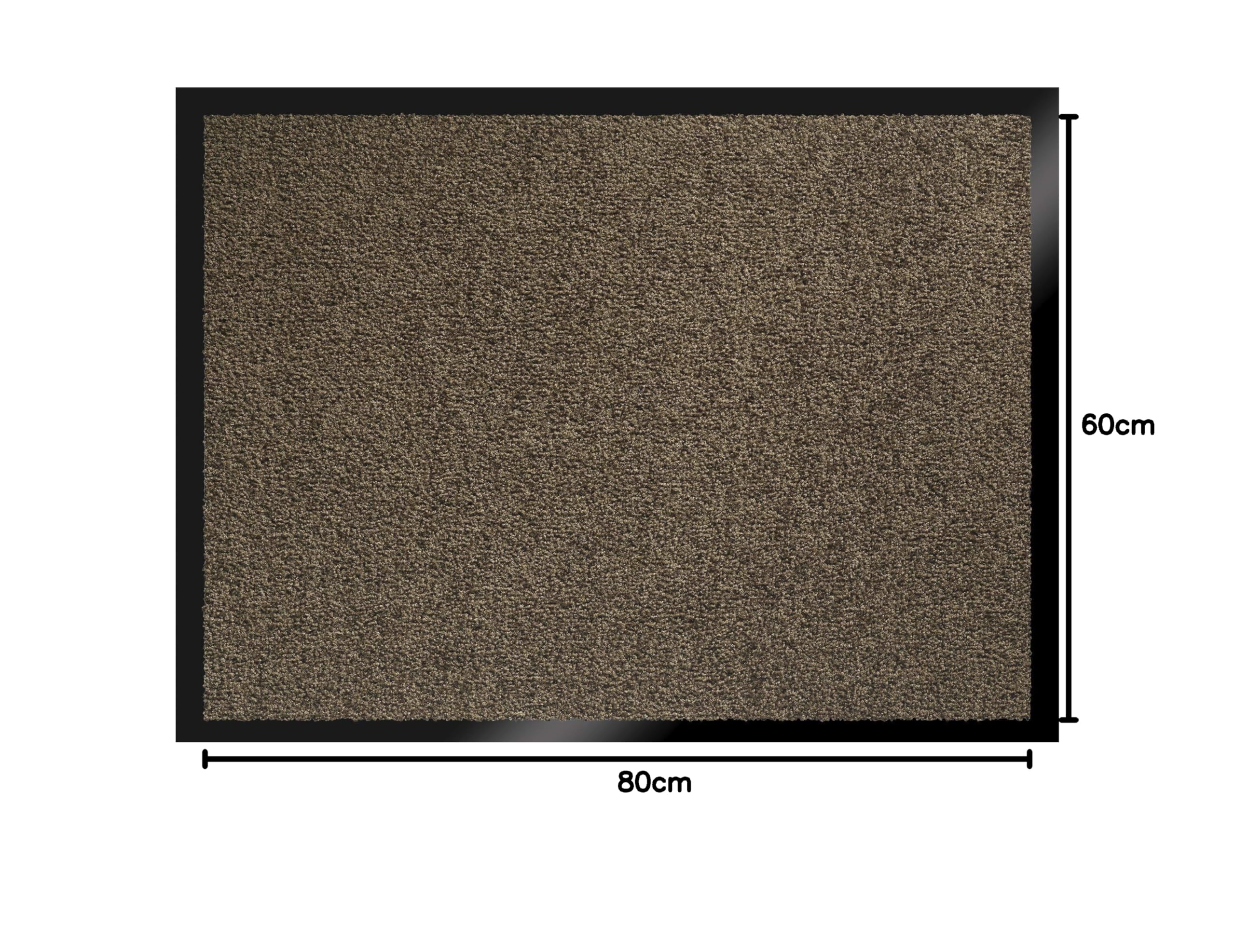 ID Mat Mirande Marron Tapis Paillasson, Fibres Nylon sur semelle PVC caoutchouté, 60 X 80 cm