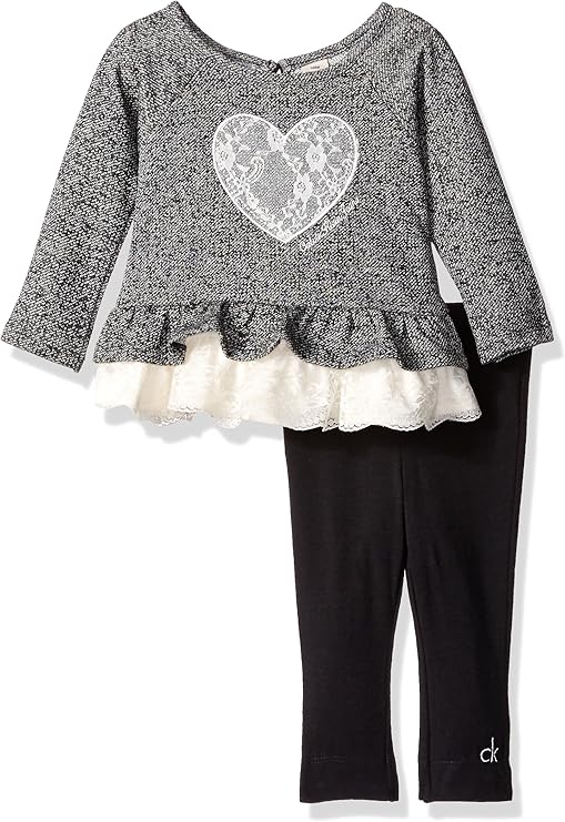 Calvin Klein Baby Girls' French Terry/Lace Tunic with