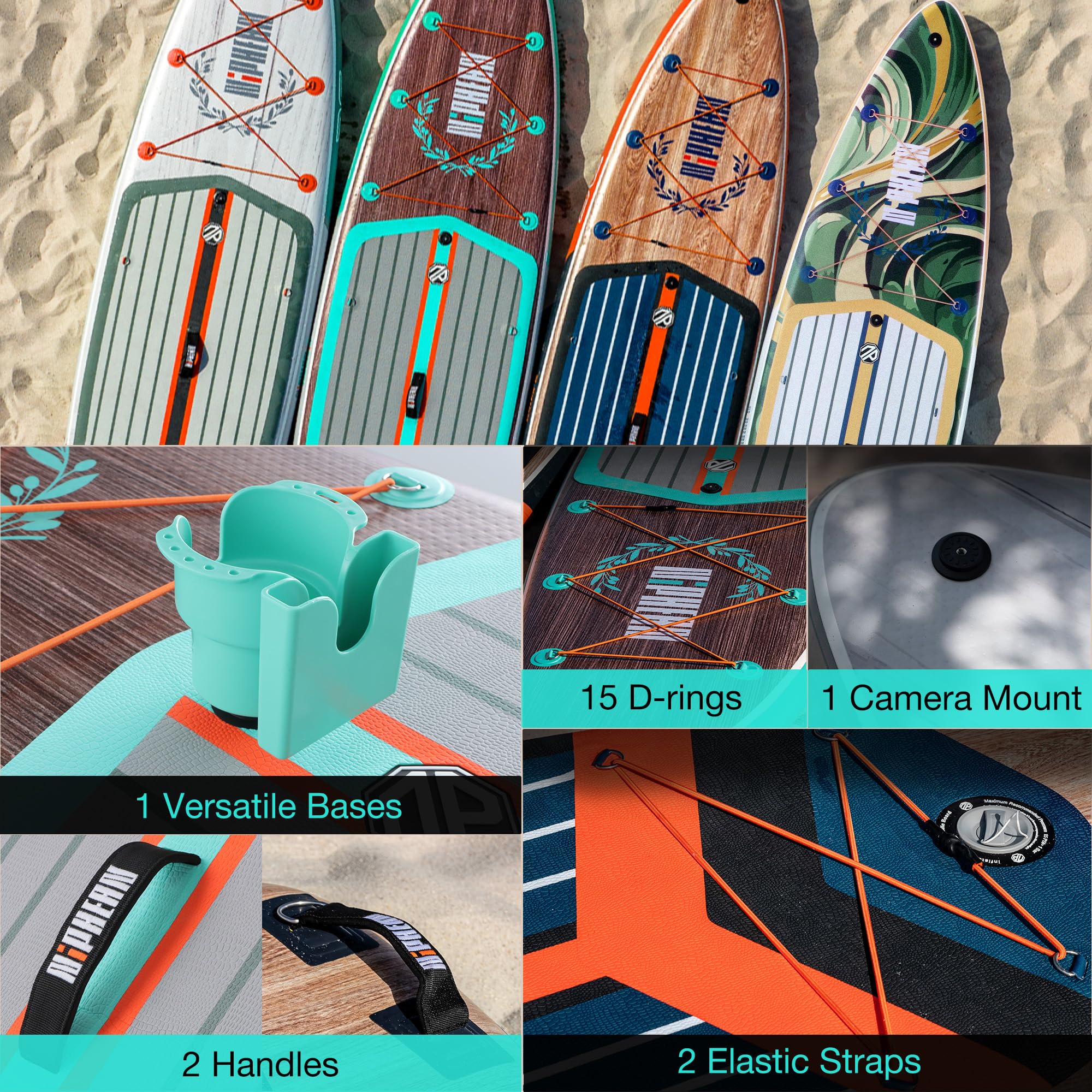 Niphean SUP Gonfiabile con Design ad ala Bilanciata e Accessori SUP Durevoli,SUP Gonfiabile con Sedile, 335cm Stabili Tavola SUP Gonfiabile adulti e Giovani di Tutti i Livelli di Abilità