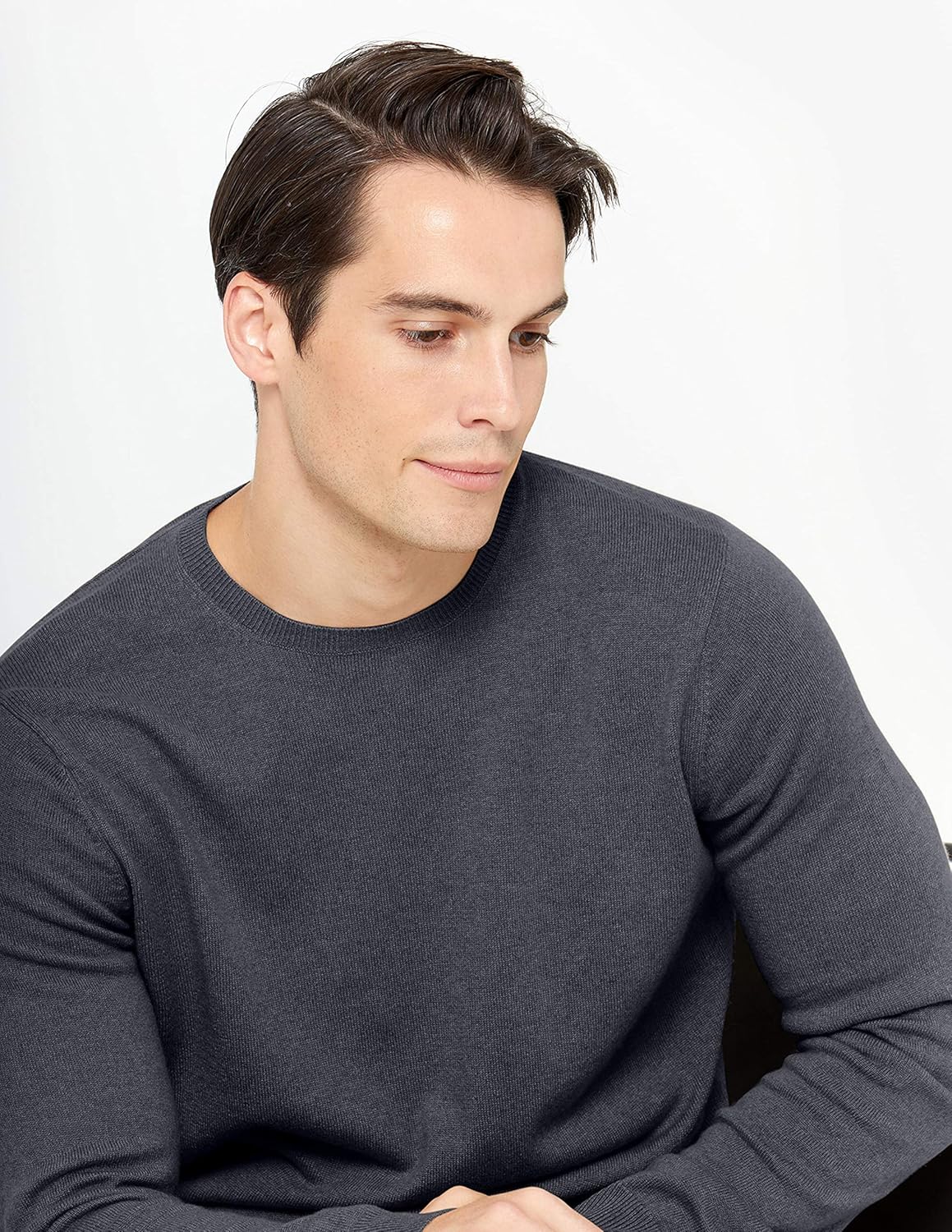 State Cashmere Men's Essential Crewneck Sweater 100% Pure Cashmere Classic Long Sleeve Pullover - Image 5