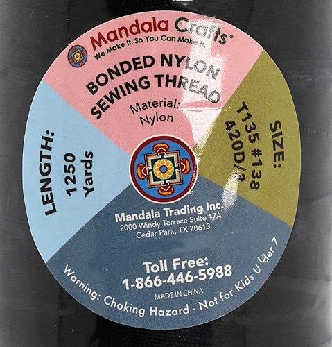 Miniatura 330 de Mandala Crafts Hilos de coser resistentes de nailon consolidado, hilo para tejer jeans de cuero, hilos de tapicería marina al aire libre, Beige