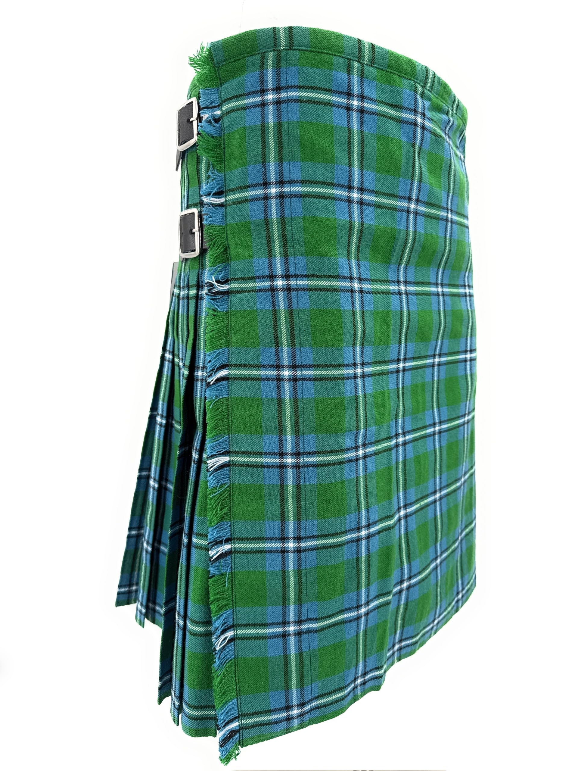 Tartan Tweeds Men's 8 Yard Wool Blend Kilt, 12oz Weight, Extra Deep Pleats, Standard Fit (UK, Waist, 32, Regular, Regular, Irvine Ancient) — image 1