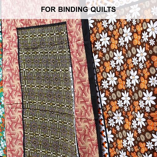 Miniatura 71 de Cinta al bies de doble pliegue de 1 pulgada, cinta de encuadernación bies de doble pliegue de 55 yardas (marrón) y 4 tizas de tela de costura