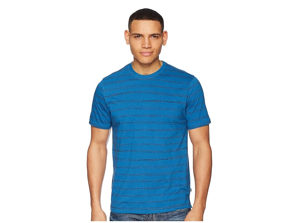 

Toad&Co Piers Short Sleeve Tee (Bright Indigo Stripe Print) Men's T Shirt