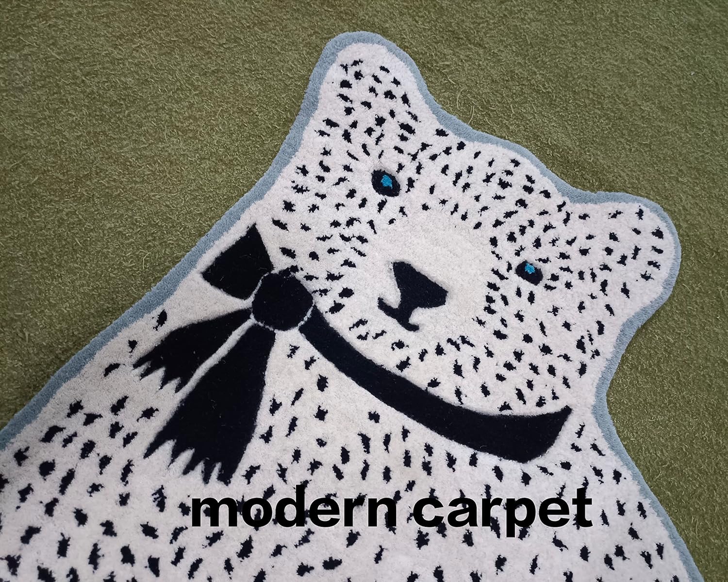 Polar Bear Kid Rugs 3x5 100% Woolen Handmade Tufted for Kid Room Bedroom Living Room Doormat by Modern Carpet