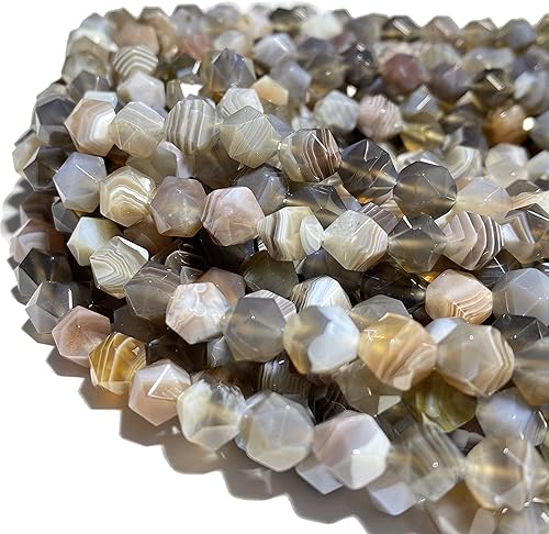 Miniatura 2 de ABCGEMS - Cuentas de ágata de Botsuana (una revolucionaria técnica de corte que aporta un aspecto de gama alta a un redondo facetado tradicional),