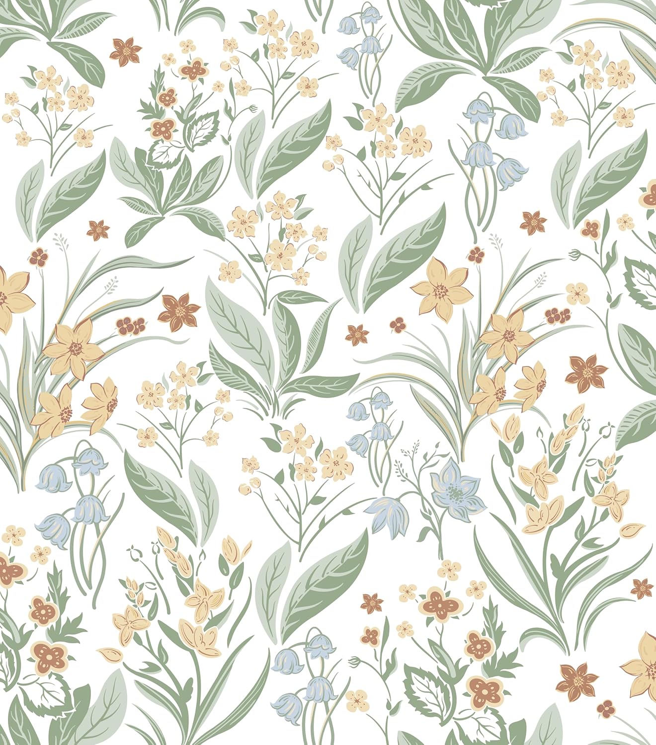 Floral Peel and Stick Wallpaper Boho Floral Contact Paper 393inL17.3inW Nursery Flower Self Adhesive Removable Wallpaper for Bedroom Bathroom Waterproof Contact Paper Colorful Wildflower Leaf